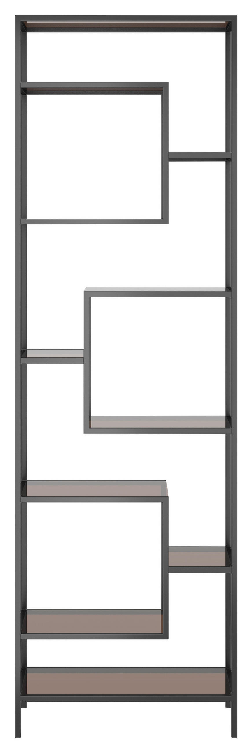 REGAL Anthrazit, Schwarz  - Anthrazit/Schwarz, Design, Glas/Metall (60/195/30cm) - Kare-Design