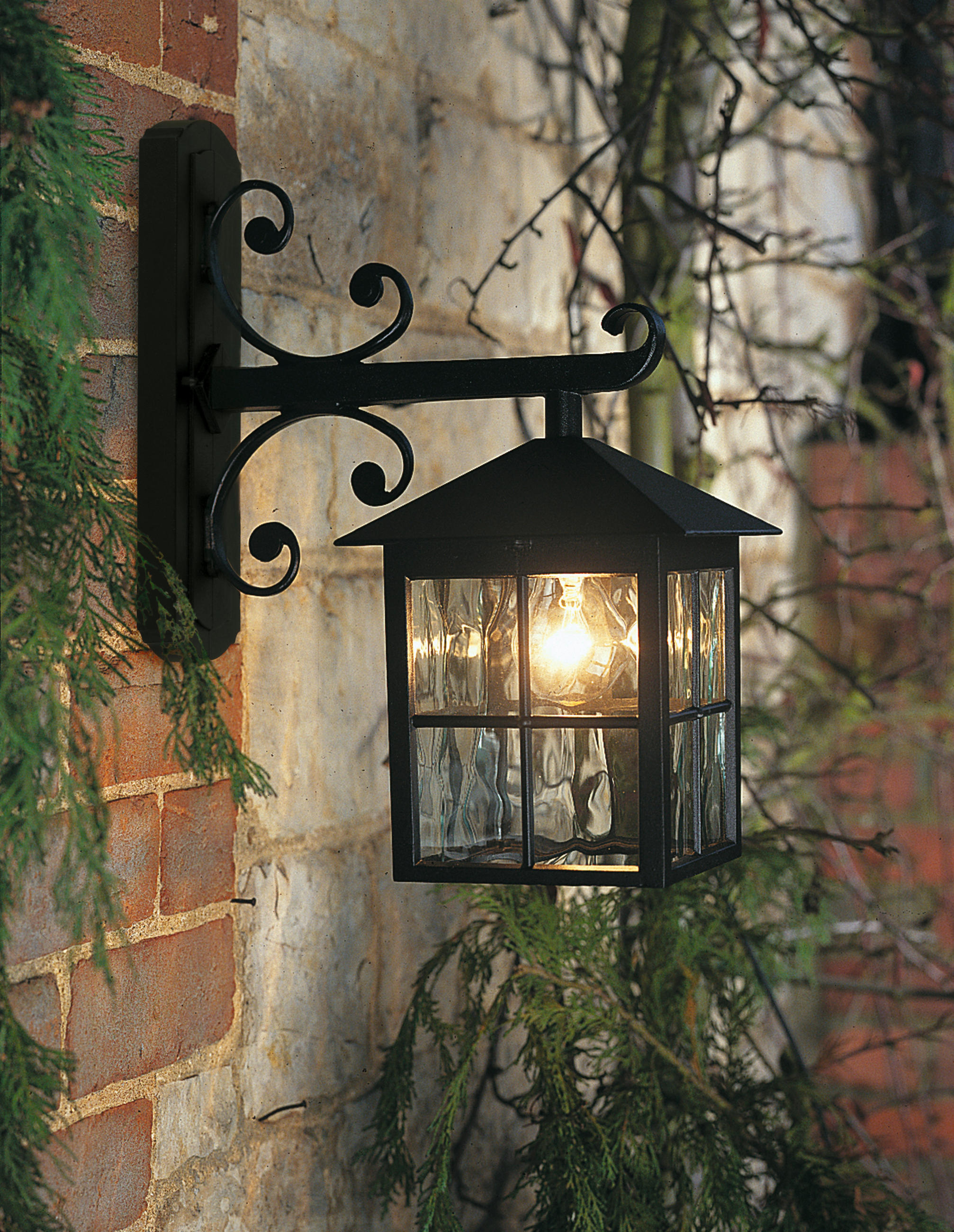 AUSSENWANDLEUCHTE - Schwarz, Basics, Glas/Metall (18.5/40/31cm) - Elstead Lighting