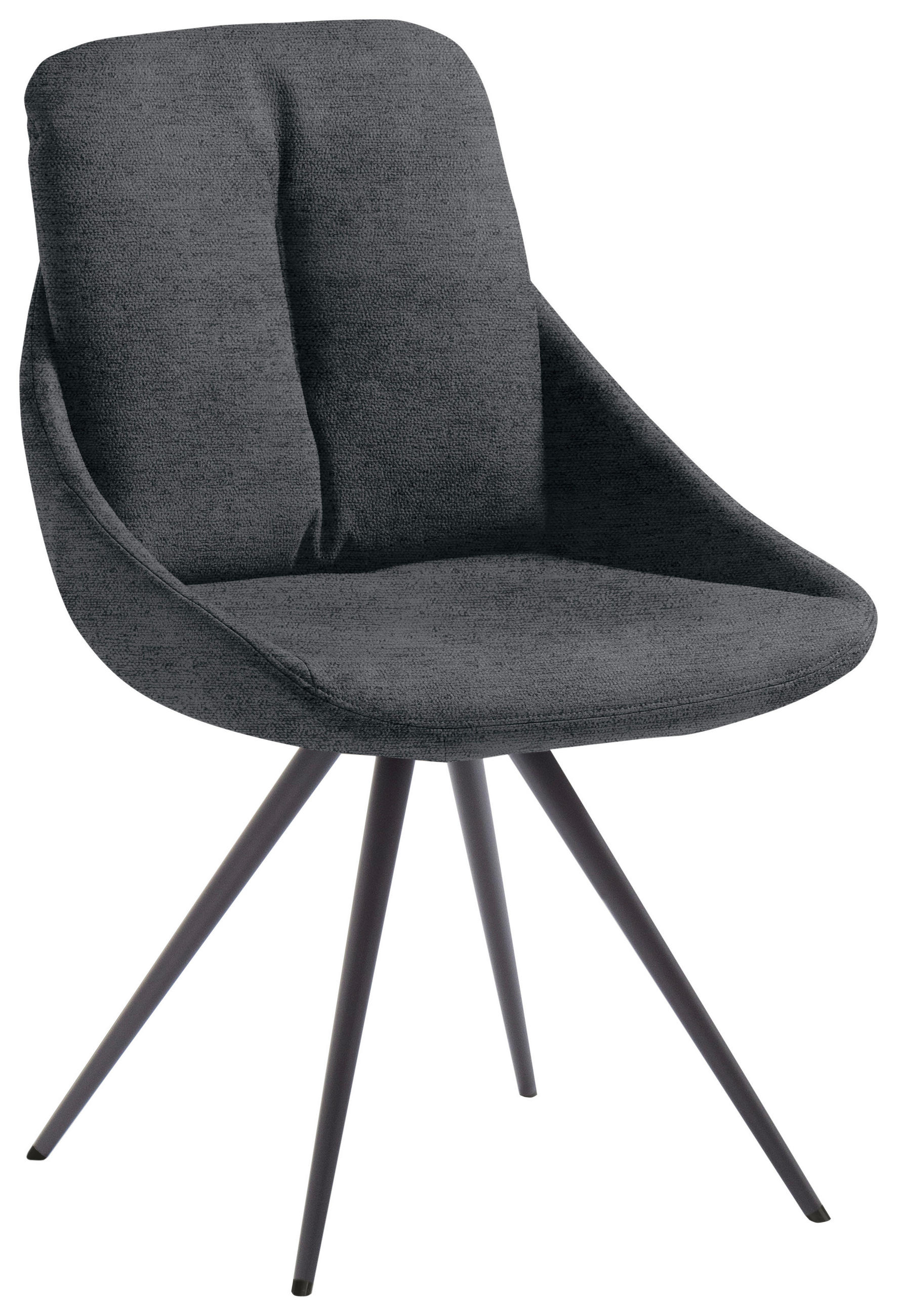 STUHL  in Stahl Metall, Textil  - Anthrazit/Grau, Design, Textil/Metall (55/91/64cm) - Venjakob