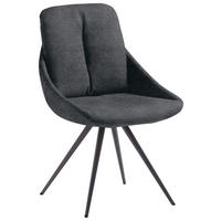 STUHL  in Stahl  - Anthrazit/Grau, Design, Textil/Metall (55/91/64cm) - Venjakob