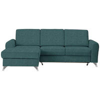 ECKSOFA in Flachgewebe Petrol  - Silberfarben/Petrol, Design, Textil/Metall (167/244cm) - Cantus