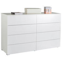 SIDEBOARD  in 140/85/44 cm  - Weiß Hochglanz/Alufarben, Design, Holzwerkstoff/Kunststoff (140/85/44cm) - Carryhome