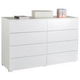 SIDEBOARD in 140/85/44 cm - Weiß Hochglanz/Alufarben, Design, Holzwerkstoff/Kunststoff (140/85/44cm) - Carryhome