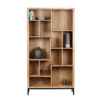 REGAL  100/186/36 cm Naturfarben  - Schwarz/Naturfarben, Design, Holz/Metall (100/186/36cm) - Livetastic