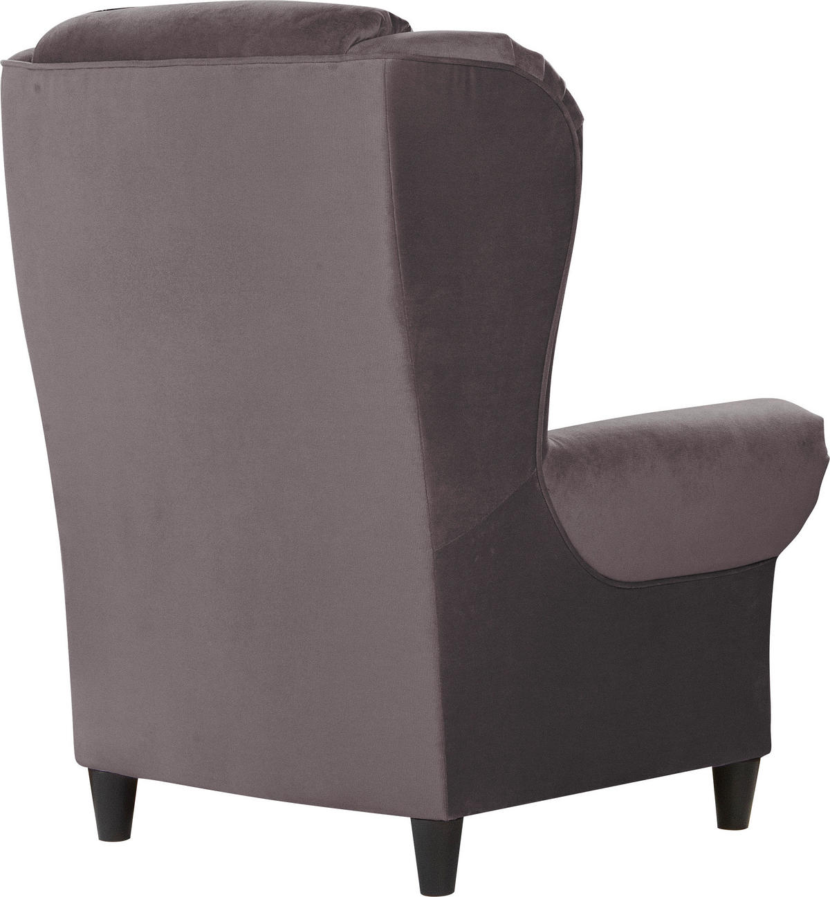 OHRENSESSEL Plüsch Dunkelgrau  - Dunkelgrau/Schwarz, Design, Holz/Textil (94/112/92cm) - MID.YOU