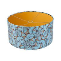 LEUCHTENSCHIRM Velour 40/40/35 cm  - Blau, Basics, Textil/Metall (40/40/35cm)