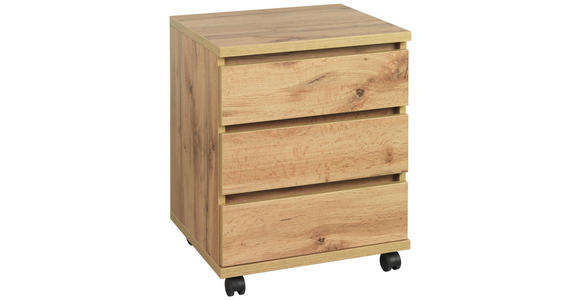 ROLLCONTAINER - Eichefarben, KONVENTIONELL, Holzwerkstoff/Kunststoff (45/57/39,6cm) - Hom`in