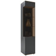 VITRINE  in vollmassiv Kerneiche Anthrazit, Eichefarben - Eichefarben/Anthrazit, Natur, Glas/Holz (43/205/44cm) - Valnatura
