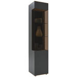 VITRINE  in vollmassiv Kerneiche Anthrazit, Eichefarben - Eichefarben/Anthrazit, Natur, Glas/Holz (43/205/44cm) - Valnatura