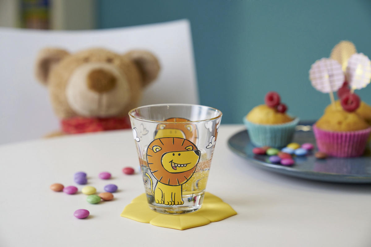 DETSKÝ POHÁR - oranžová/priehľadné, Trend, sklo (215ml) - Leonardo