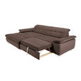 ECKSOFA in Mikrofaser Hellbraun 180/265 cm - Chromfarben/Hellbraun, Design, Textil/Metall (180/265cm) - Carryhome
