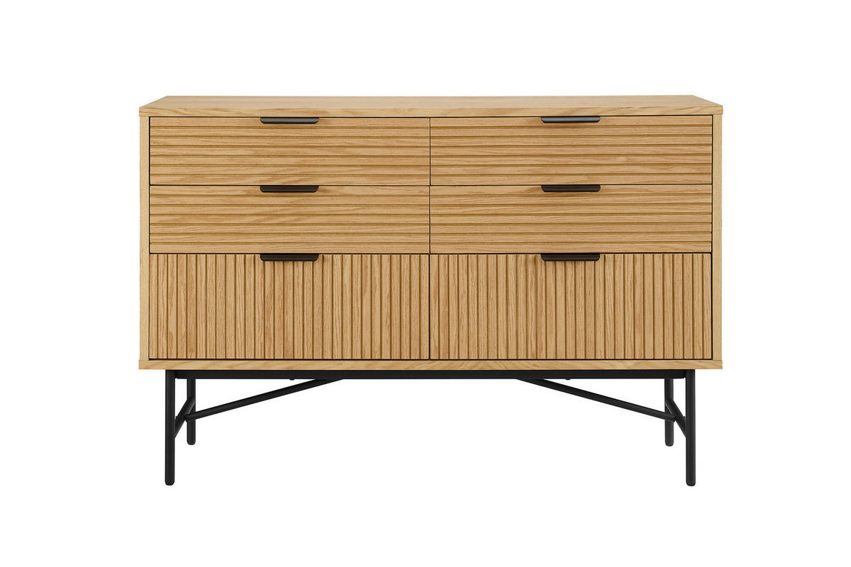 KOMMODE  in 120/80/40 cm  - Eichefarben/Schwarz, Design, Holz/Holzwerkstoff (120/80/40cm) - Livetastic