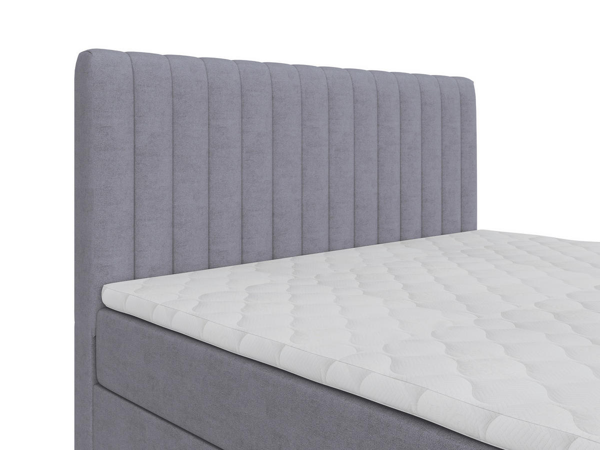 BOXBETT 140/200 cm  Grau  - Schwarz/Grau, Basics, Kunststoff/Textil (140/200cm) - Carryhome