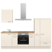 KÜCHENBLOCK 270 cm   in Eichefarben, Magnolie  - Edelstahlfarben/Eichefarben, MODERN, Holzwerkstoff/Metall (270cm) - Nobilia