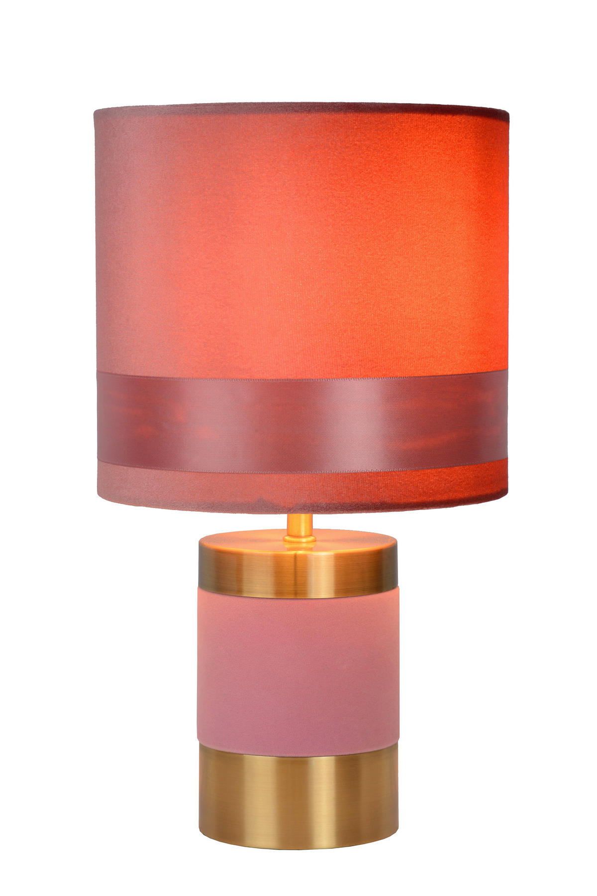 TISCHLEUCHTE - Pink/Goldfarben, Konventionell, Textil/Metall (18/32cm) - Lucide