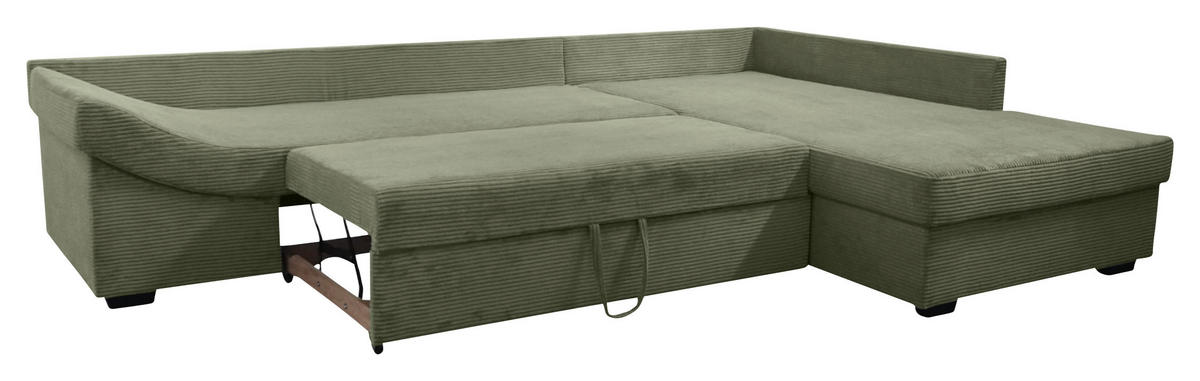 ROHOVÁ SEDAČKA, textil, olivově zelená - černá/šalvějově zelená, Konvenční, dřevo/textil (298/202cm) - Carryhome