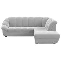 ECKSOFA Hellgrau Chenille Bettkasten, Schlaffunktion, Rücken echt  - Hellgrau/Schwarz, KONVENTIONELL, Kunststoff/Textil (260/222cm) - Welnova