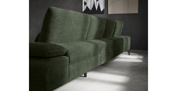 WOHNLANDSCHAFT in Webstoff Olivgrün  - Schwarz/Olivgrün, Design, Textil/Metall (208/354/157cm) - Dieter Knoll