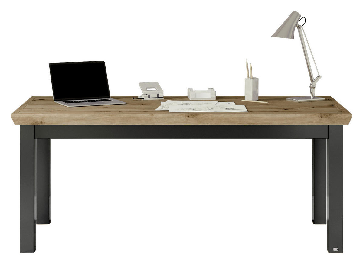 SCHREIBTISCH 180/80/74,6 cm  in Graphitfarben, Eiche Artisan  - Graphitfarben/Eiche Artisan, Design, Holzwerkstoff (180/80/74,6cm) - SetOne by Musterring