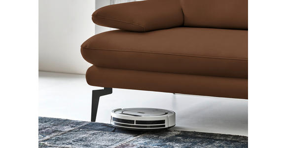 2,5-SITZER  in Echtleder Hellbraun   - Hellbraun/Schwarz, Design, Leder/Metall (196/86/104cm) - Dieter Knoll