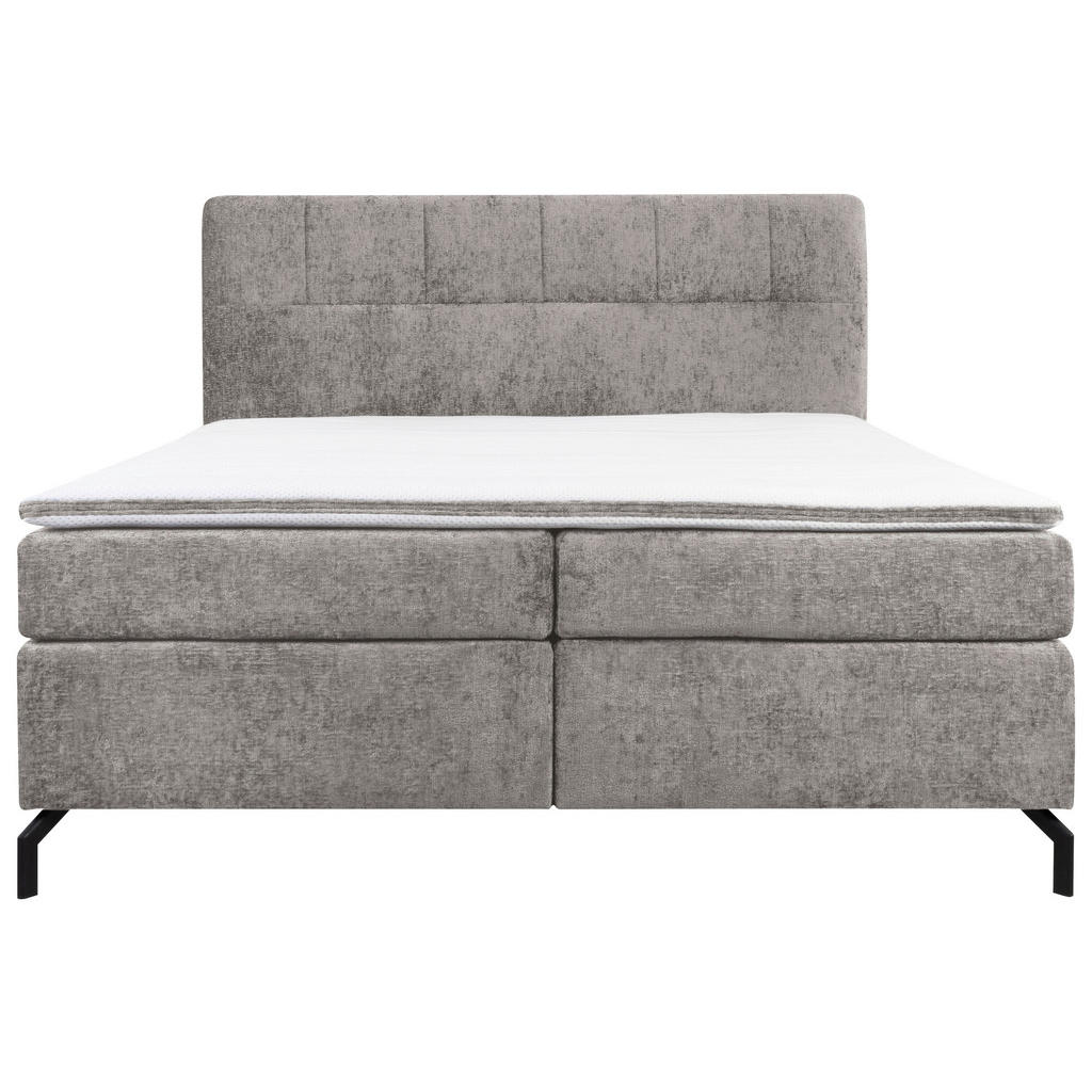 Thumbnail - Esposa Boxspringbett, Grau, Textil, H4, Höhe ca. 17 cm, 160x200 cm, Stoffauswahl, Topper durchgehend, Matratze in versch...