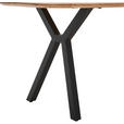 ESSTISCH Akazie massiv oval Naturfarben, Schwarz  - Schwarz/Naturfarben, Design, Holz/Metall (200/100/76cm) - Carryhome