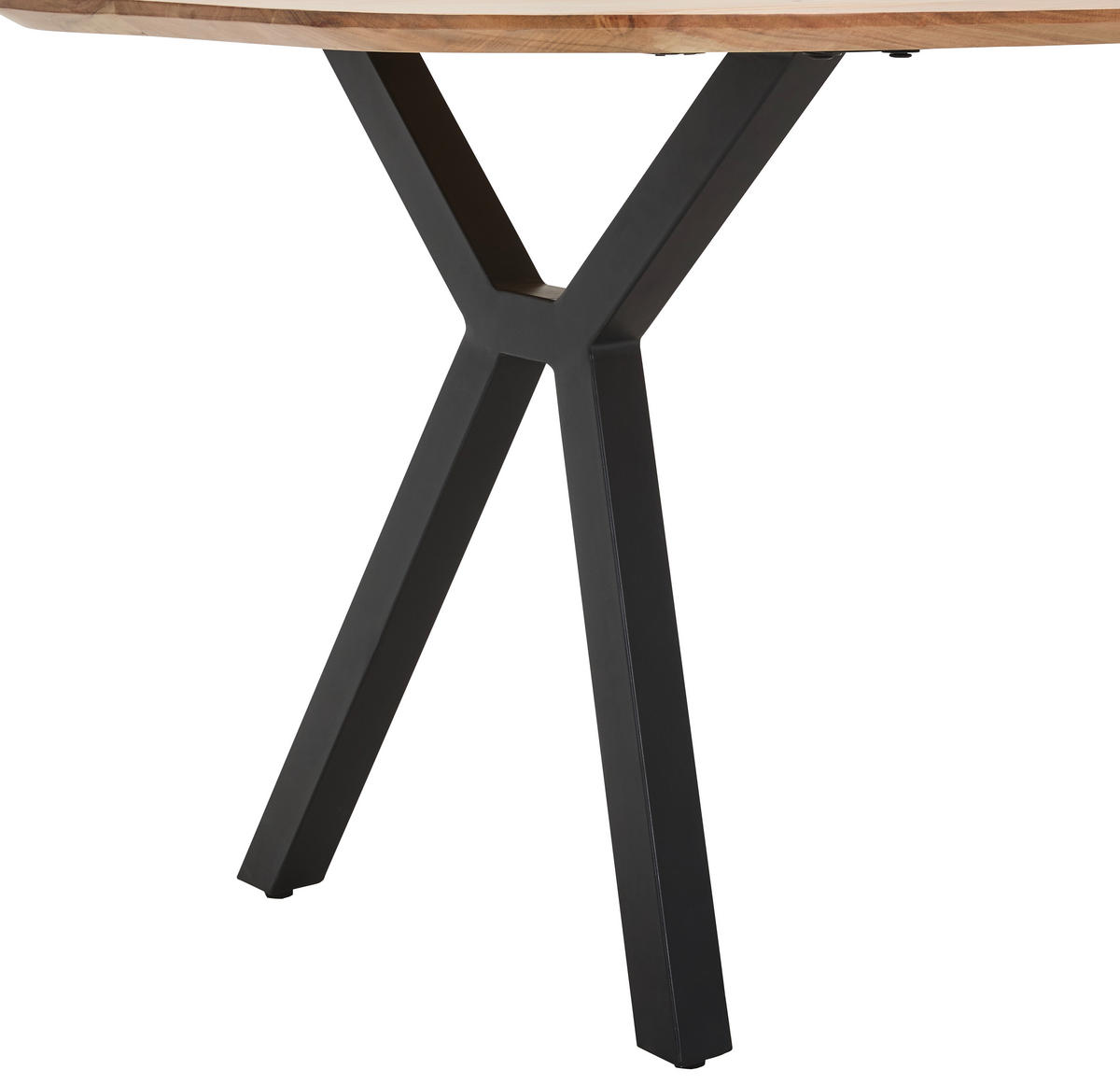 ESSTISCH Akazie massiv oval Naturfarben, Schwarz  - Schwarz/Naturfarben, Design, Holz/Metall (200/100/76cm) - Carryhome