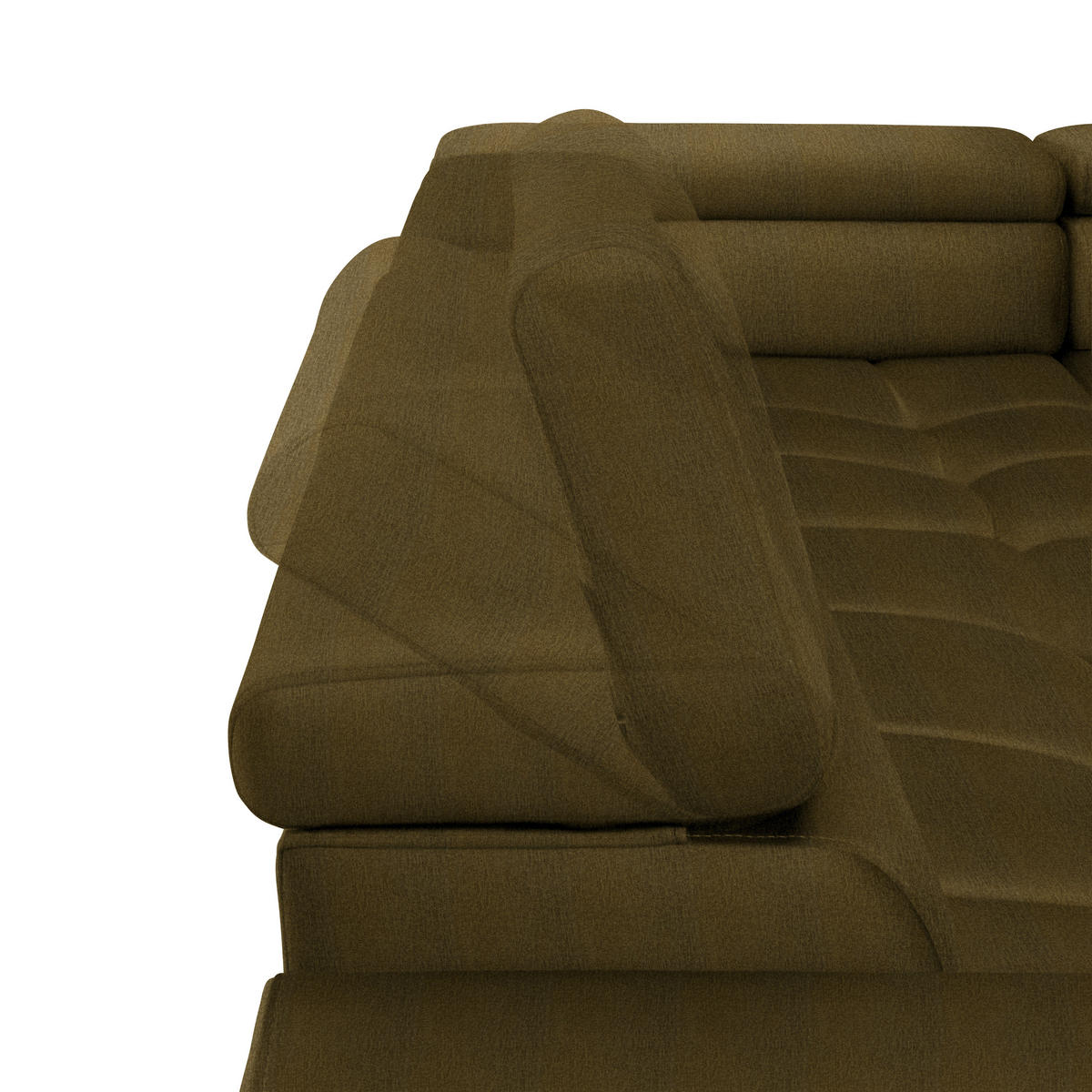 ECKSOFA in Samt, Webstoff Olivgrün  - Schwarz/Olivgrün, Design, Textil/Metall (300/216cm) - Welnova