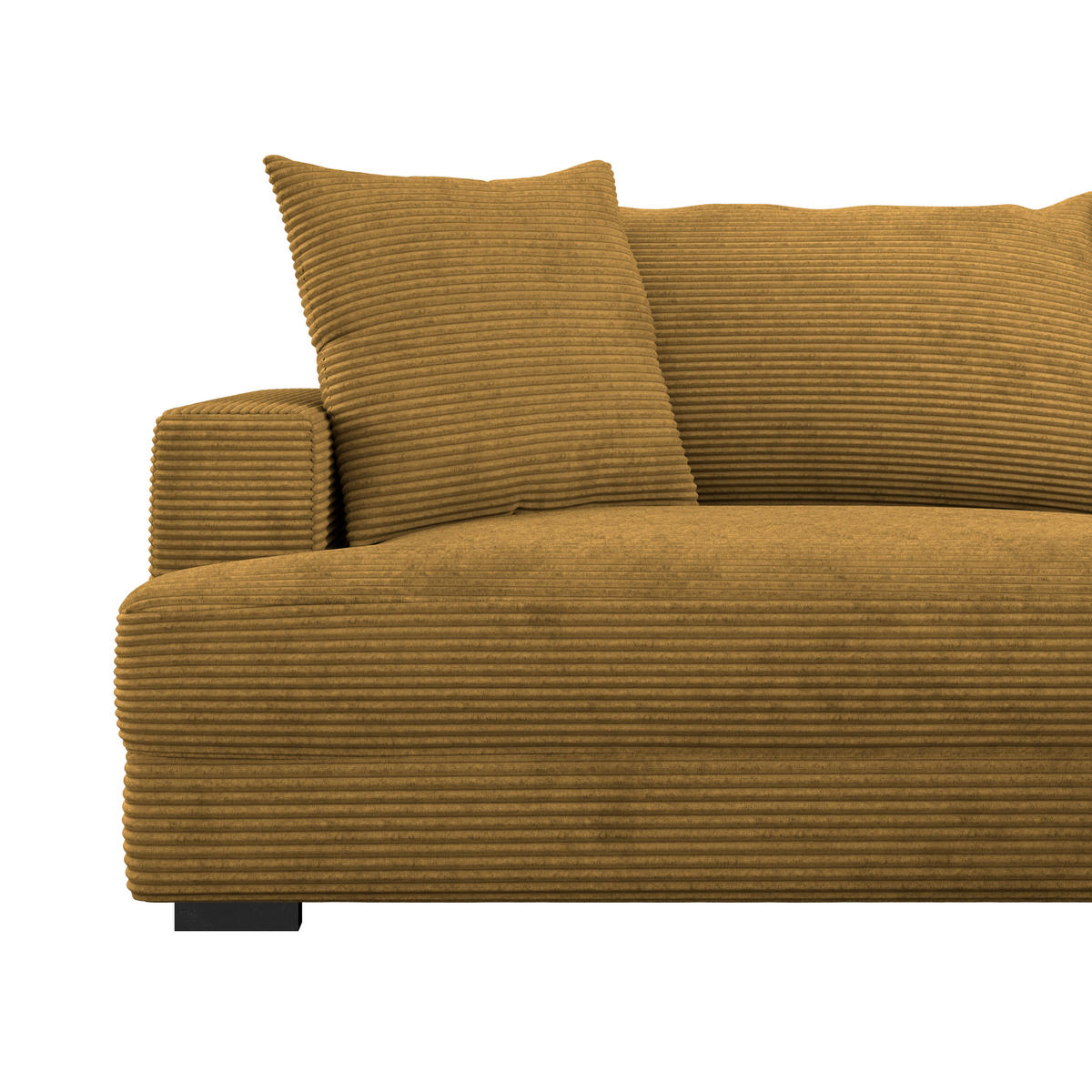 ECKSOFA Senfgelb Cord  - Senfgelb/Schwarz, MODERN, Textil (265/180cm) - P & B