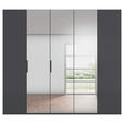 DREHTÜRENSCHRANK 251/223/61 cm,  in Graphitfarben, 5-türig  - Graphitfarben, Basics, Glas/Holzwerkstoff (251/223/61cm) - Novel
