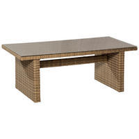 GARTENTISCH Metall, Kunststoff Naturfarben rechteckig  - Naturfarben, MODERN, Glas/Kunststoff (200/100/78cm) - Gardenson