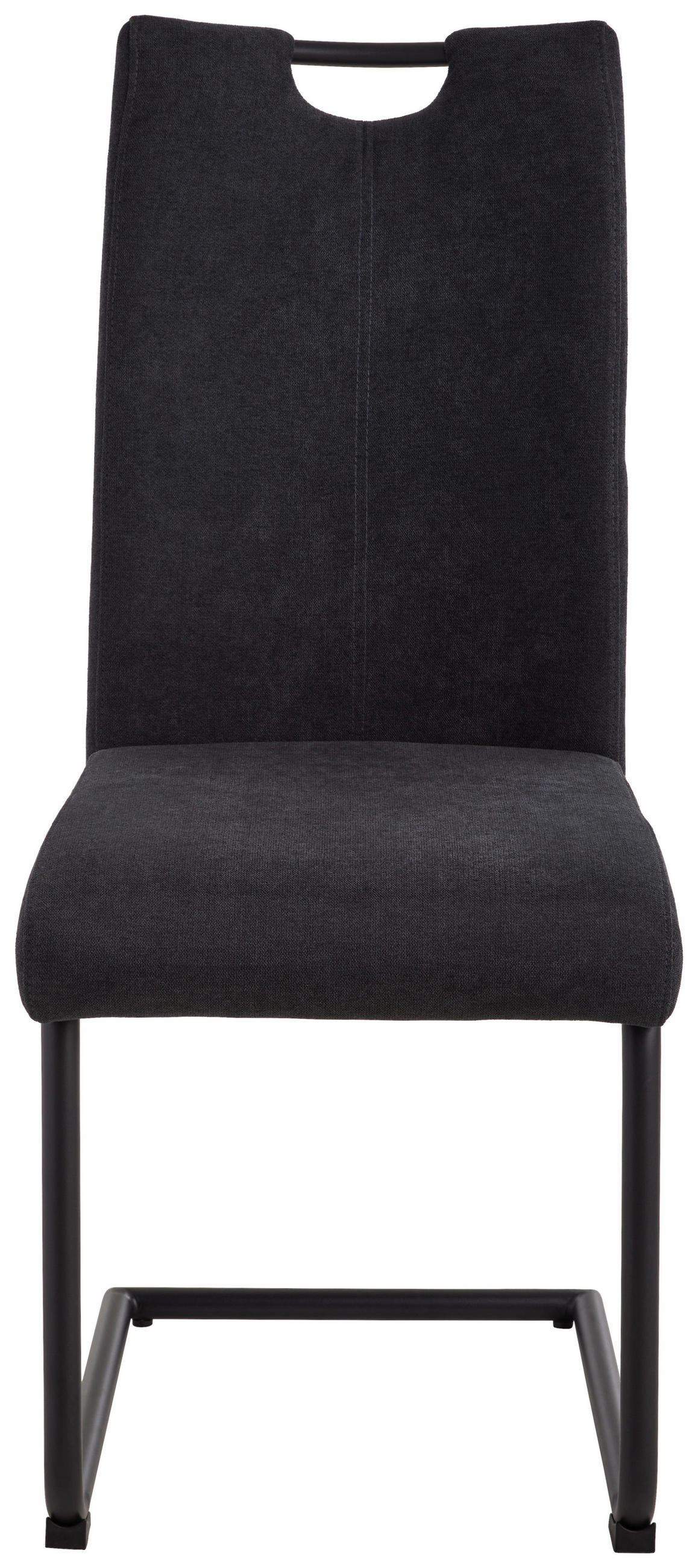 SCHWINGSTUHL  in Eisen Webstoff  - Anthrazit/Schwarz, Basics, Holz/Textil (44/99/63cm) - MID.YOU