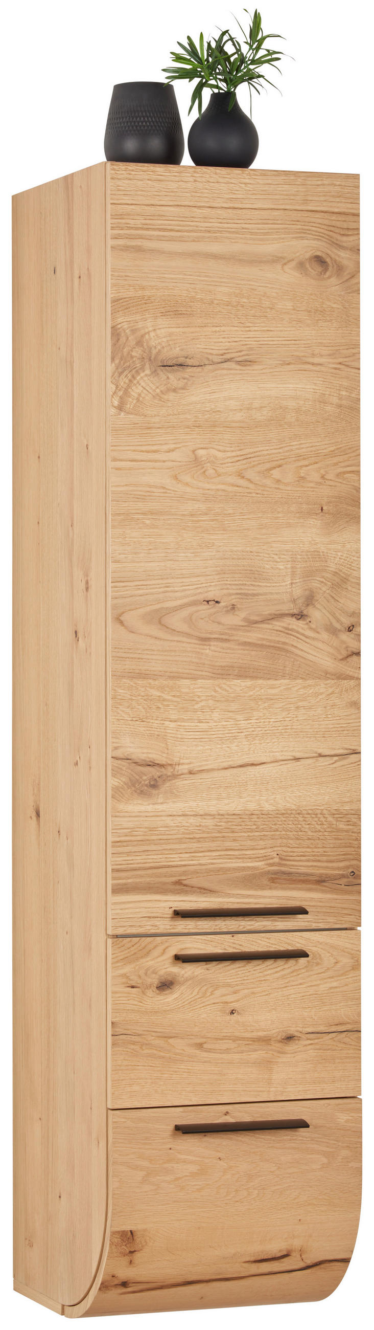 HOCHSCHRANK 40/173/45 cm  - Eichefarben/Schwarz, Modern, Holz/Metall (40/173/45cm) - Dieter Knoll