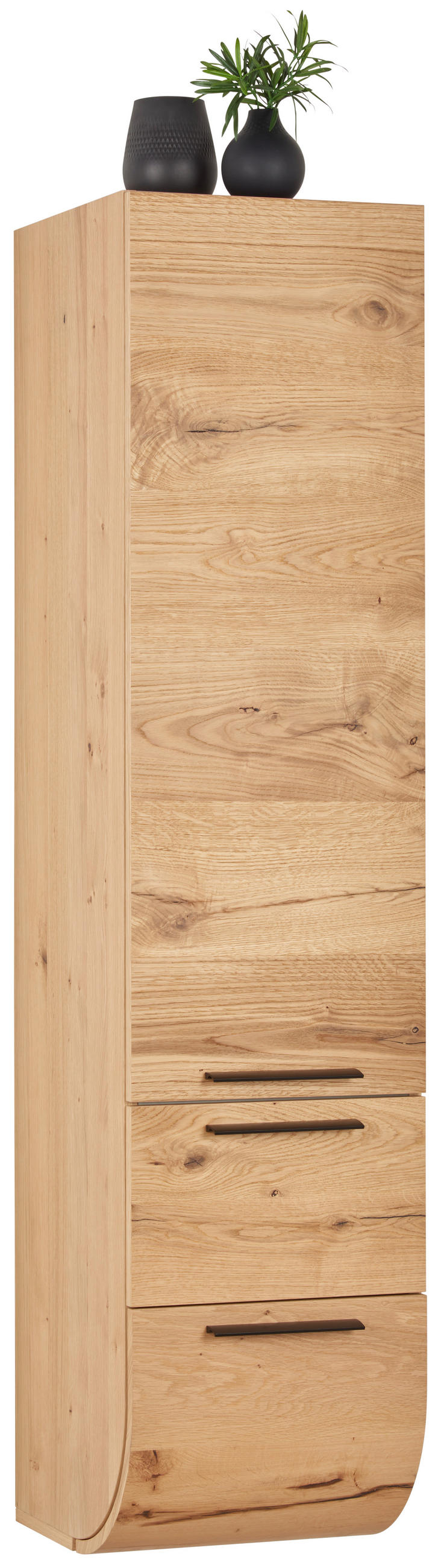 HOCHSCHRANK 40/173/45 cm  - Eichefarben/Schwarz, Modern, Holz/Metall (40/173/45cm) - Dieter Knoll