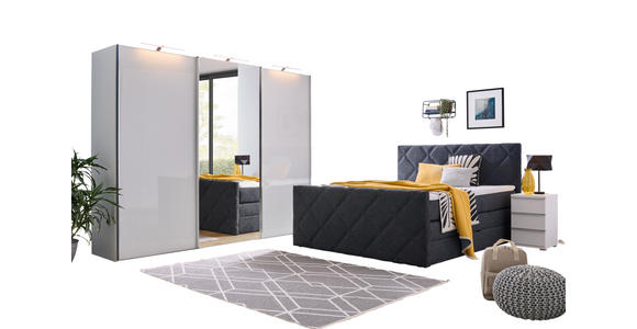 BOXSPRINGBETT 180/200 cm  in Schwarz  - Schwarz, KONVENTIONELL, Textil (180/200cm) - Esposa