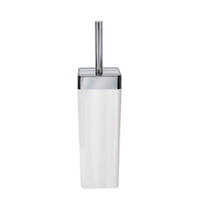WC-BÜRSTENGARNITUR Kunststoff  Kunststoff   - Weiss/Silberfarben, Basics, Kunststoff (9/9/37,4cm) - Kleine Wolke