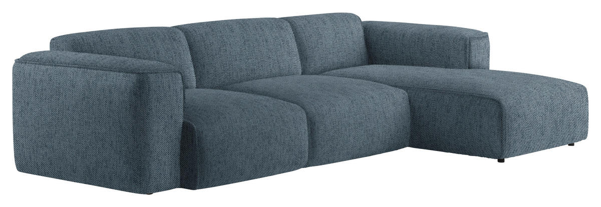ECKSOFA Anthrazit Webstoff Rücken echt  - Anthrazit/Schwarz, Design, Kunststoff/Textil (290/171cm) - home24