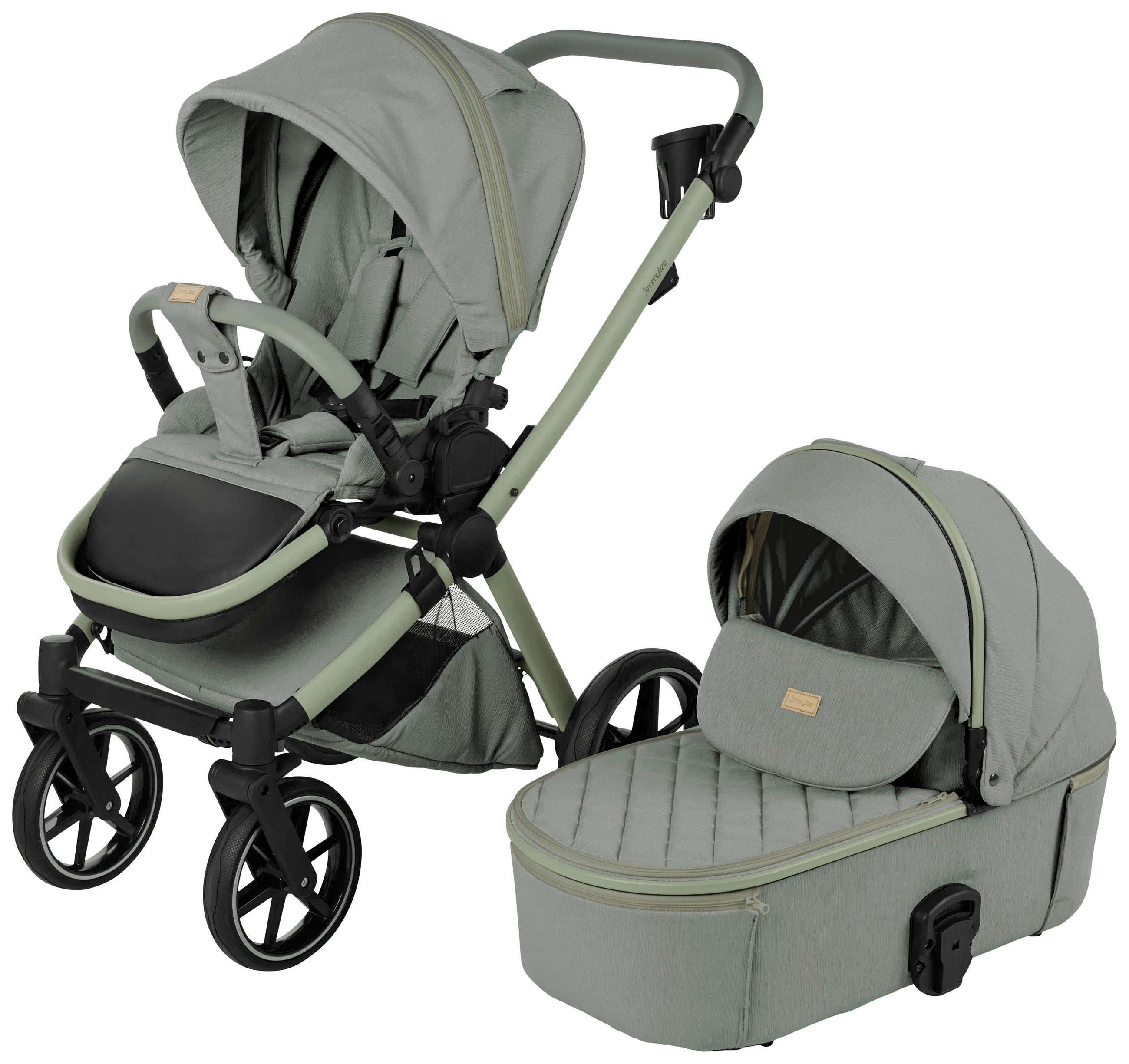 KINDERWAGENSET  - Mintgrün, Trend, Kunststoff/Textil (100/59/106cm) - Jimmylee