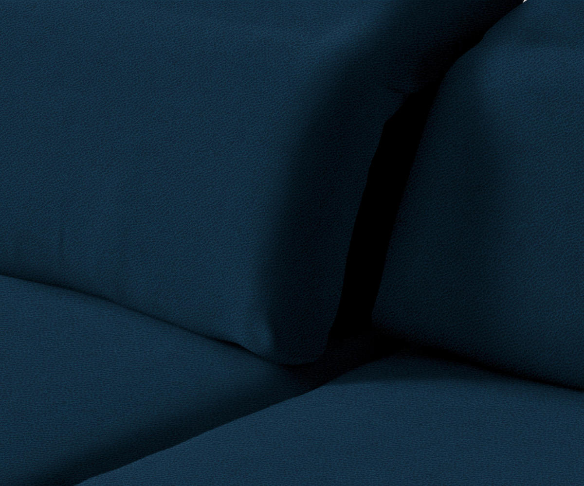 ECKSOFA in Flachgewebe Dunkelblau  - Schwarz/Dunkelblau, Design, Textil/Metall (180/289cm) - Stylife