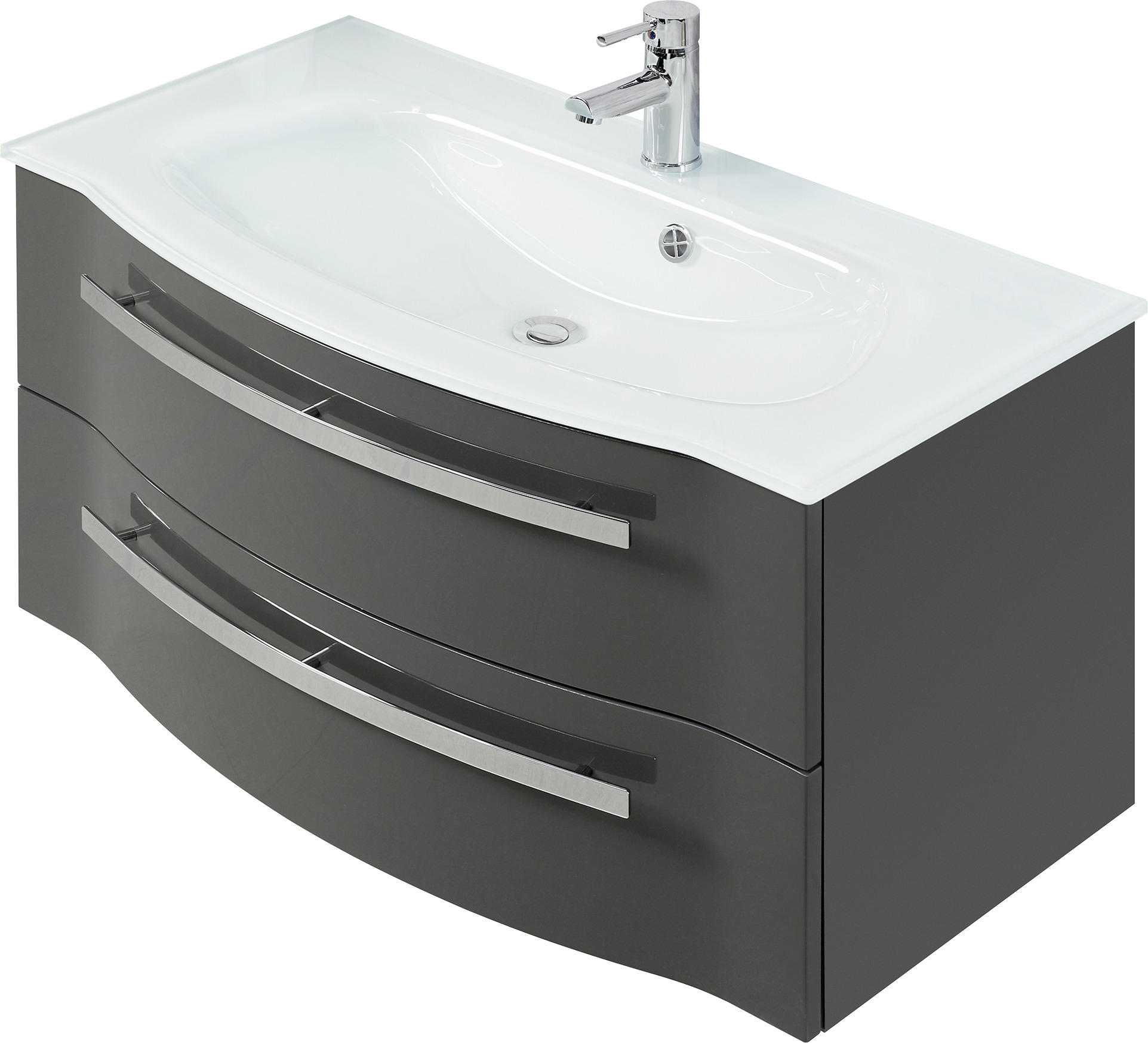 WASCHTISCHUNTERSCHRANK  - Chromfarben/Grau, KONVENTIONELL, Holzwerkstoff/Metall (90/48,2/48,1cm) - Xora
