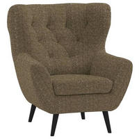 SESSEL in Flachgewebe Olivgrün  - Anthrazit/Schwarz, Design, Holz/Textil (87/101/95cm) - Stylife