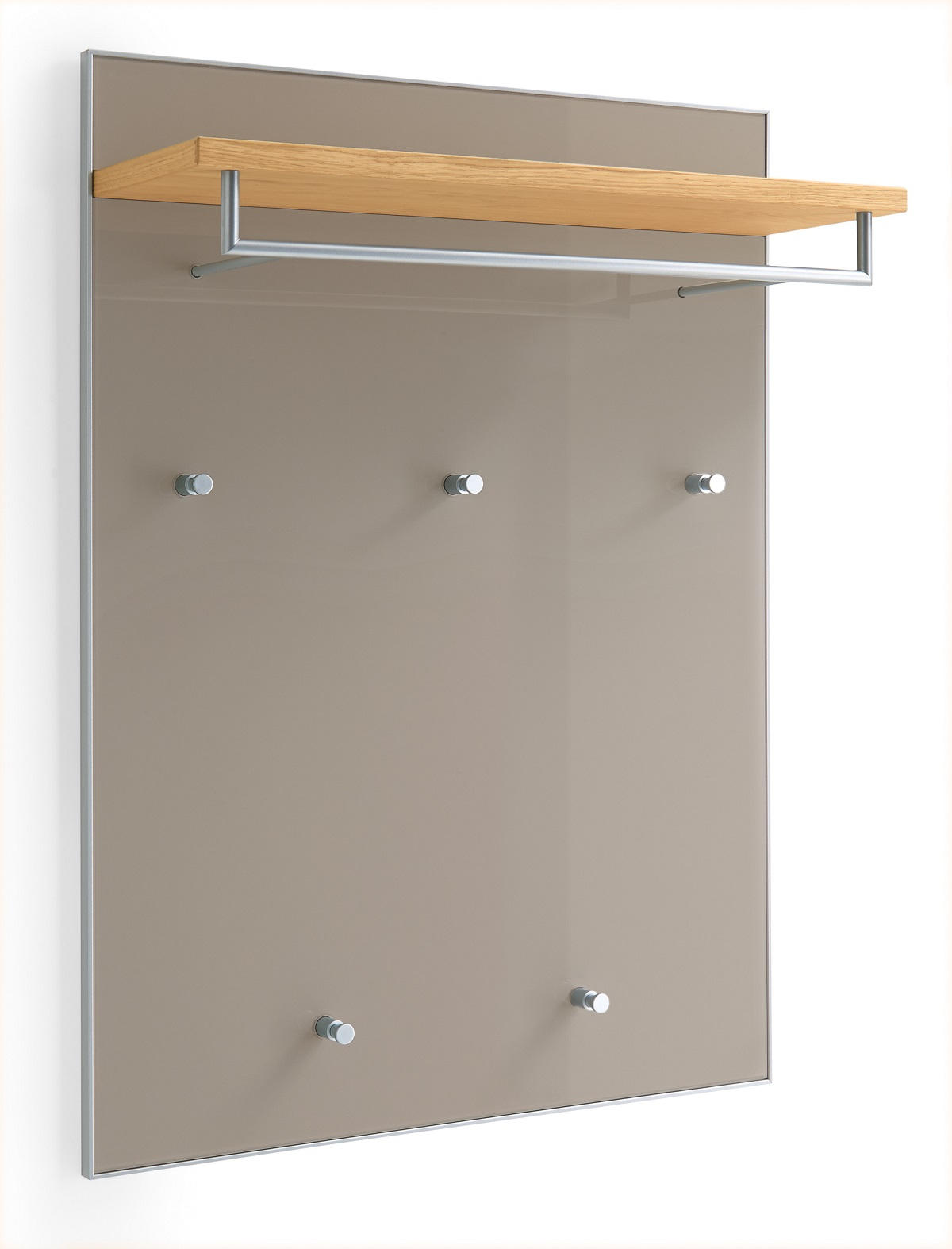 GARDEROBE 5-teilig  in 180/195/40 cm  - Taupe/Eichefarben, Design, Glas/Holz (180/195/40cm)