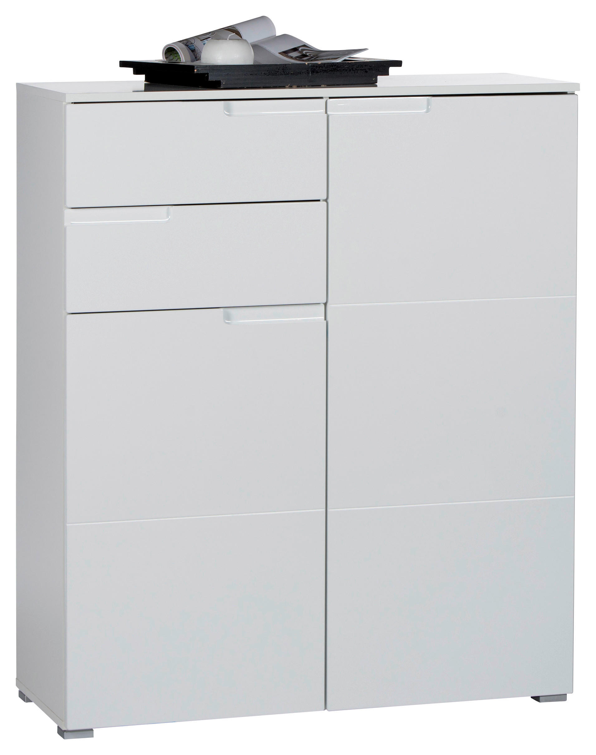 KOMODA  100/119/40 cm  bela  - bela/srebrna, Dizajnerski, pločasti materijal/plastika (100/119/40cm) - Xora