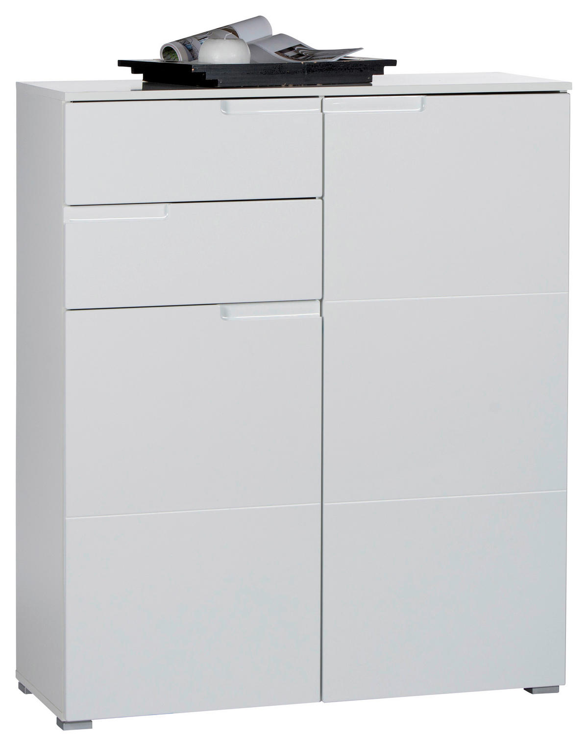 KOMODA  100/119/40 cm  bela  - bela/srebrna, Dizajnerski, pločasti materijal/plastika (100/119/40cm) - Xora