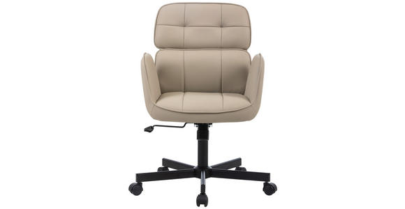 DREHSTUHL in Lederlook Schwarz, Hellbraun - Hellbraun/Schwarz, Design, Kunststoff/Textil (57/85-92,5/60,5cm) - Carryhome