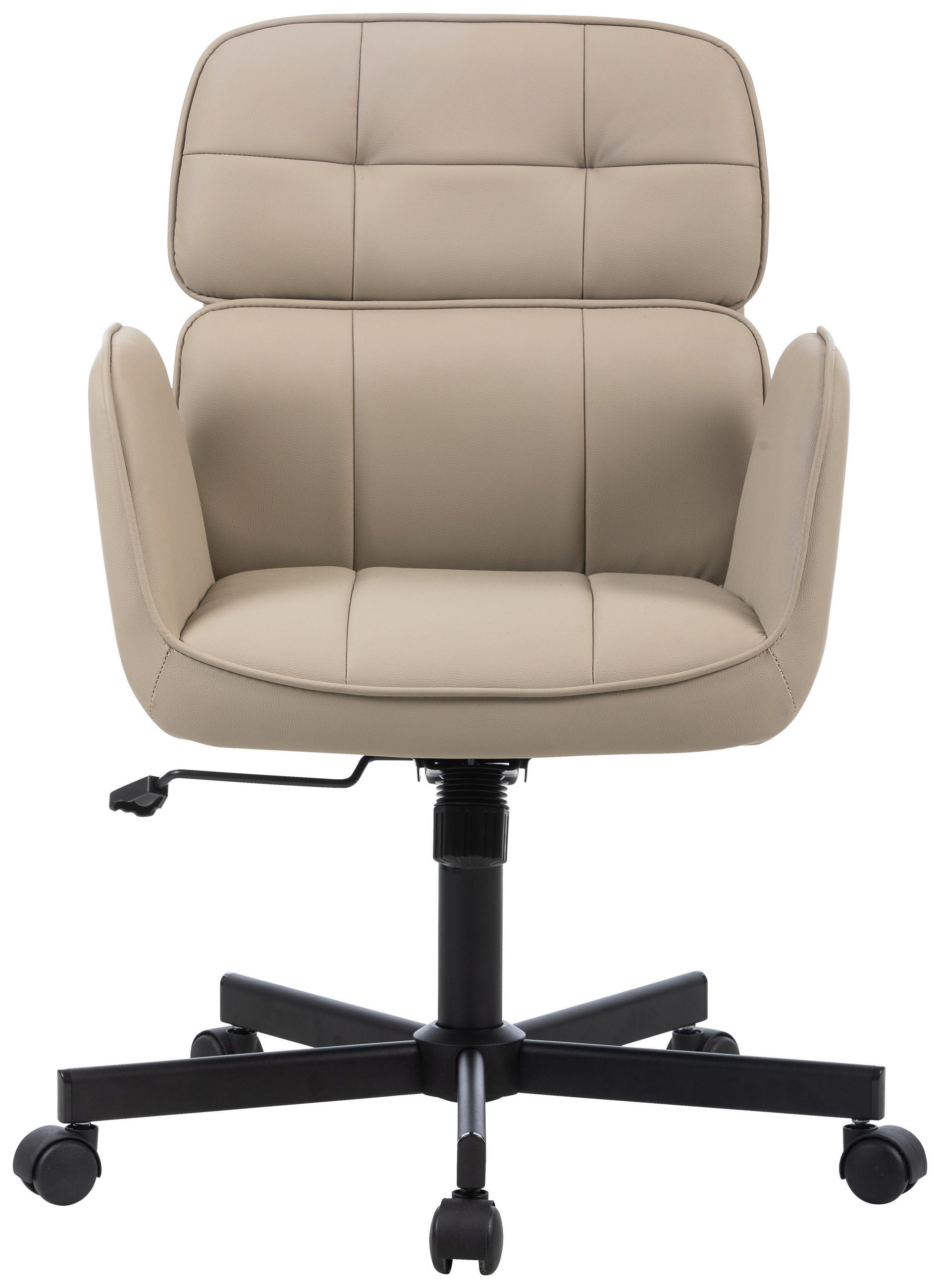 DREHSTUHL in Lederlook Schwarz, Hellbraun - Hellbraun/Schwarz, Design, Kunststoff/Textil (57/85-92,5/60,5cm) - Carryhome