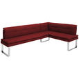 ECKBANK 213/154 cm in Chromfarben, Bordeaux - Chromfarben/Bordeaux, Design, Textil/Metall (213/154cm) - Novel