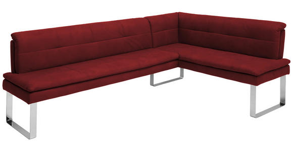 ECKBANK 213/154 cm in Chromfarben, Bordeaux - Chromfarben/Bordeaux, Design, Textil/Metall (213/154cm) - Novel