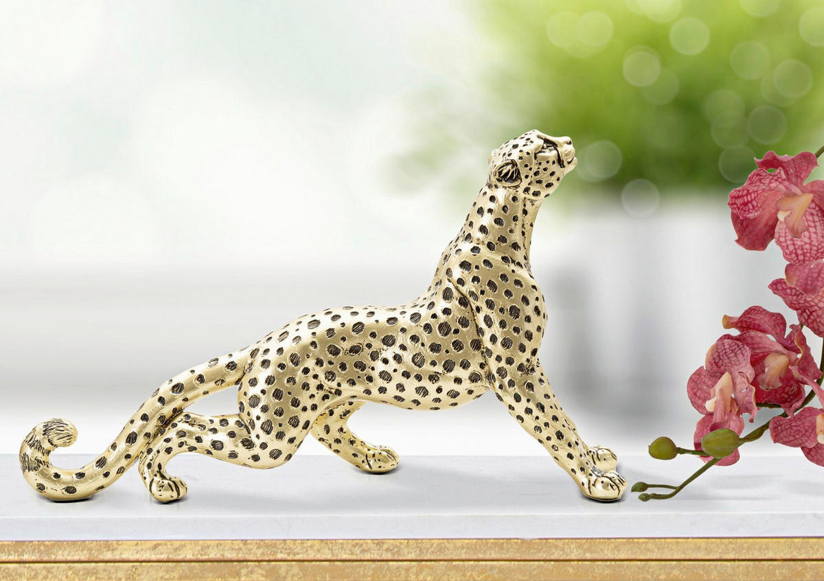 SKULPTUR - Goldfarben/Schwarz, Basics, Kunststoff (33/19.5/7.7cm)