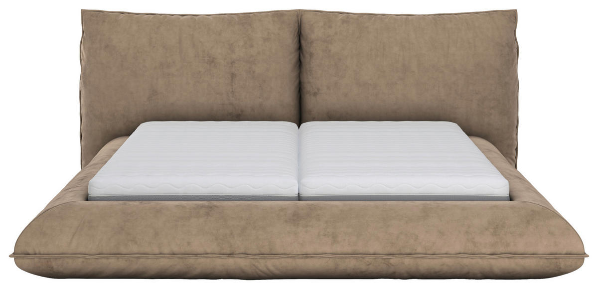 POLSTERBETT 200/200 cm,  in Rotbraun,  - Rotbraun/Schwarz, Design, Textil/Metall (200/200cm) - Belluti